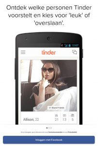 tinder openingscherm op android