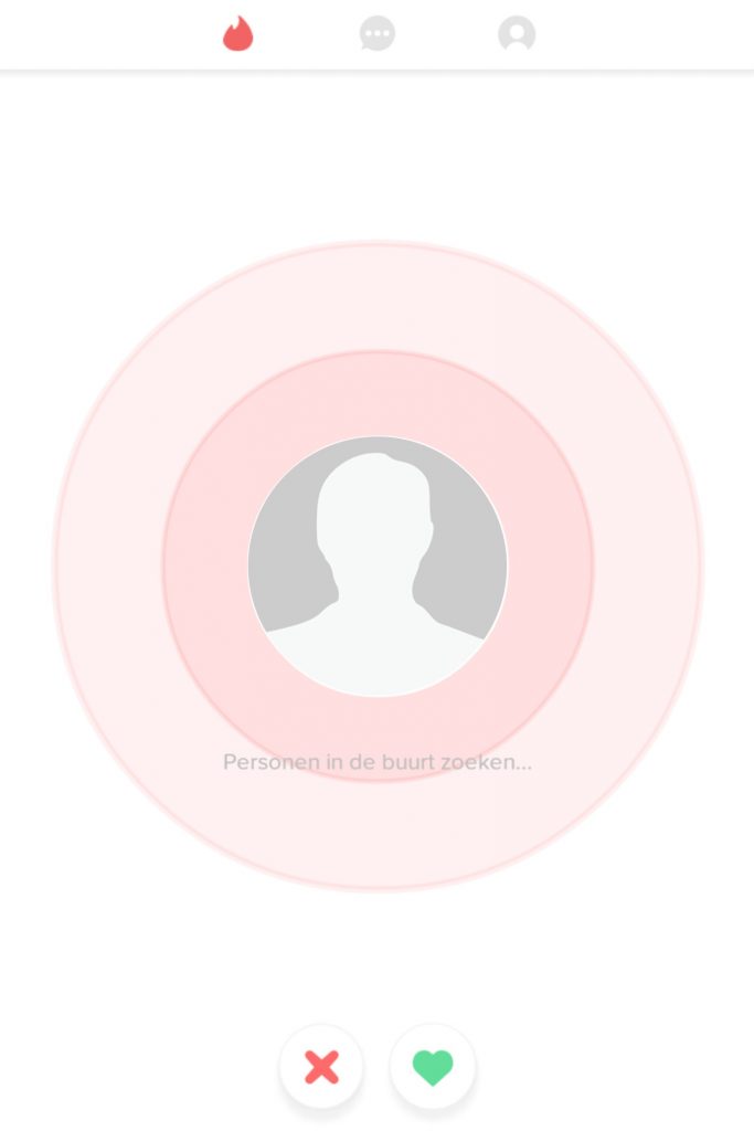 Tinder zoekt naar personen in de buurt